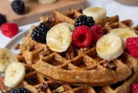 Wholesome Fluffy Gluten Free Banana Oatmeal Waffles