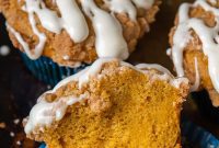Pillowy Gluten-Free Pumpkin Muffins with a Tangy Cream Cheese Glaze