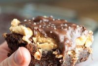 Decadent Buckeye Turtle Brownies