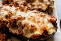 Hearty Gluten-Free Sausage-Filled Eggplant Boats