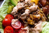 Gooey Cheeseburger Bowls with Crispy Bacon and Mystery Sauce
