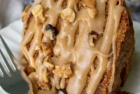 Brown Sugar Praline Glazed Apple Cake