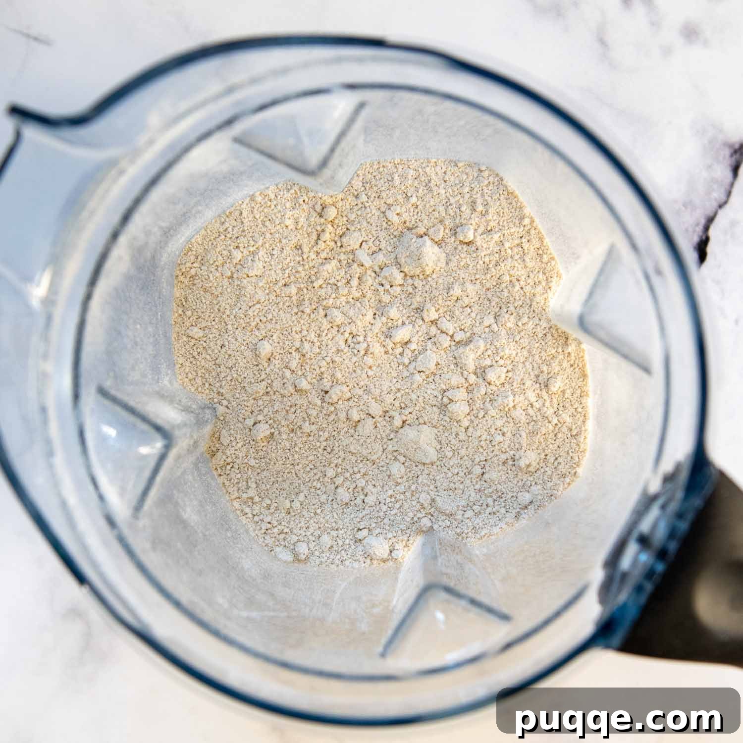 Fluffiest 5-Minute Pumpkin Oat Flour Muffins 3 oat flour grinded up in a blender.