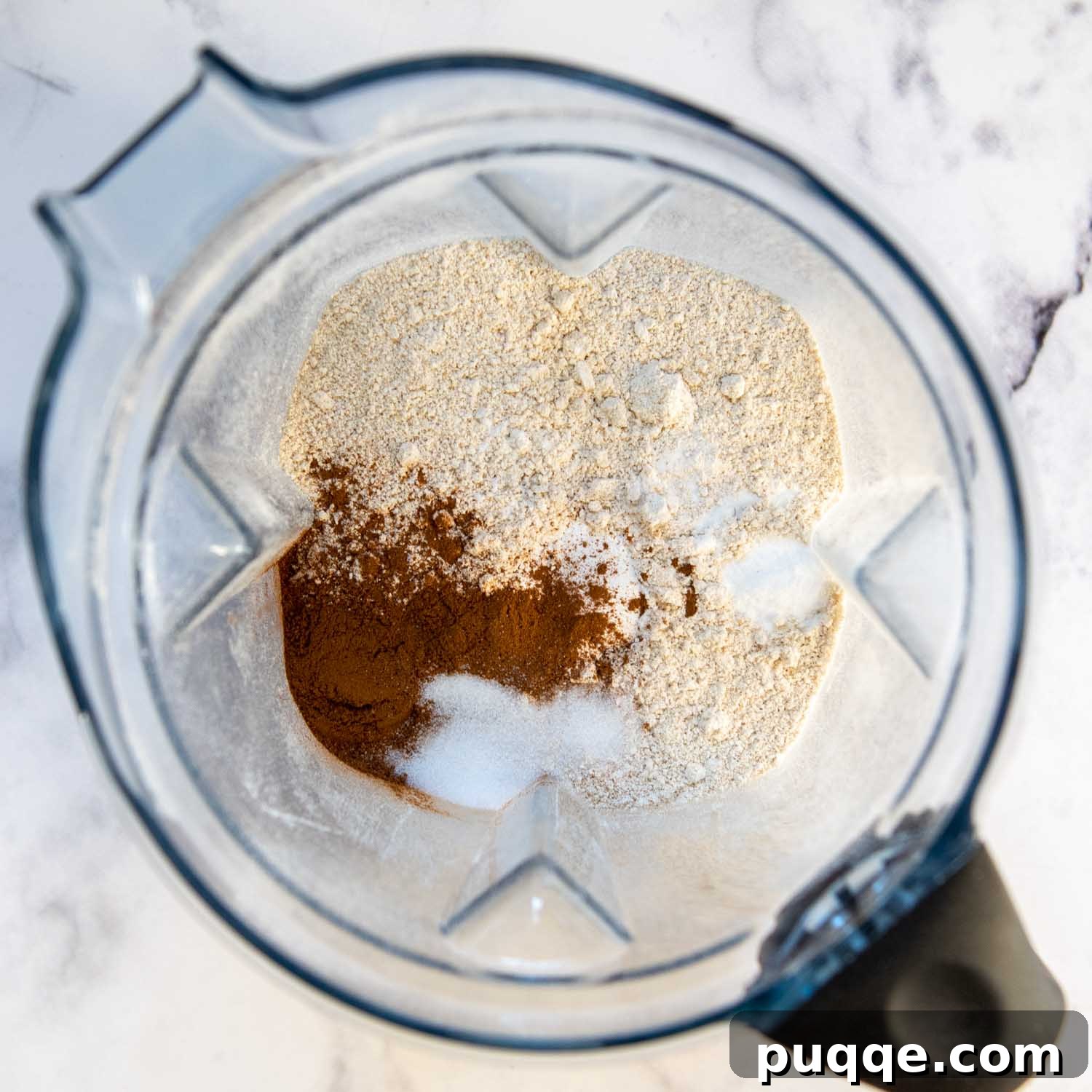 Fluffiest 5-Minute Pumpkin Oat Flour Muffins 4 the dry ingredients in a blender.