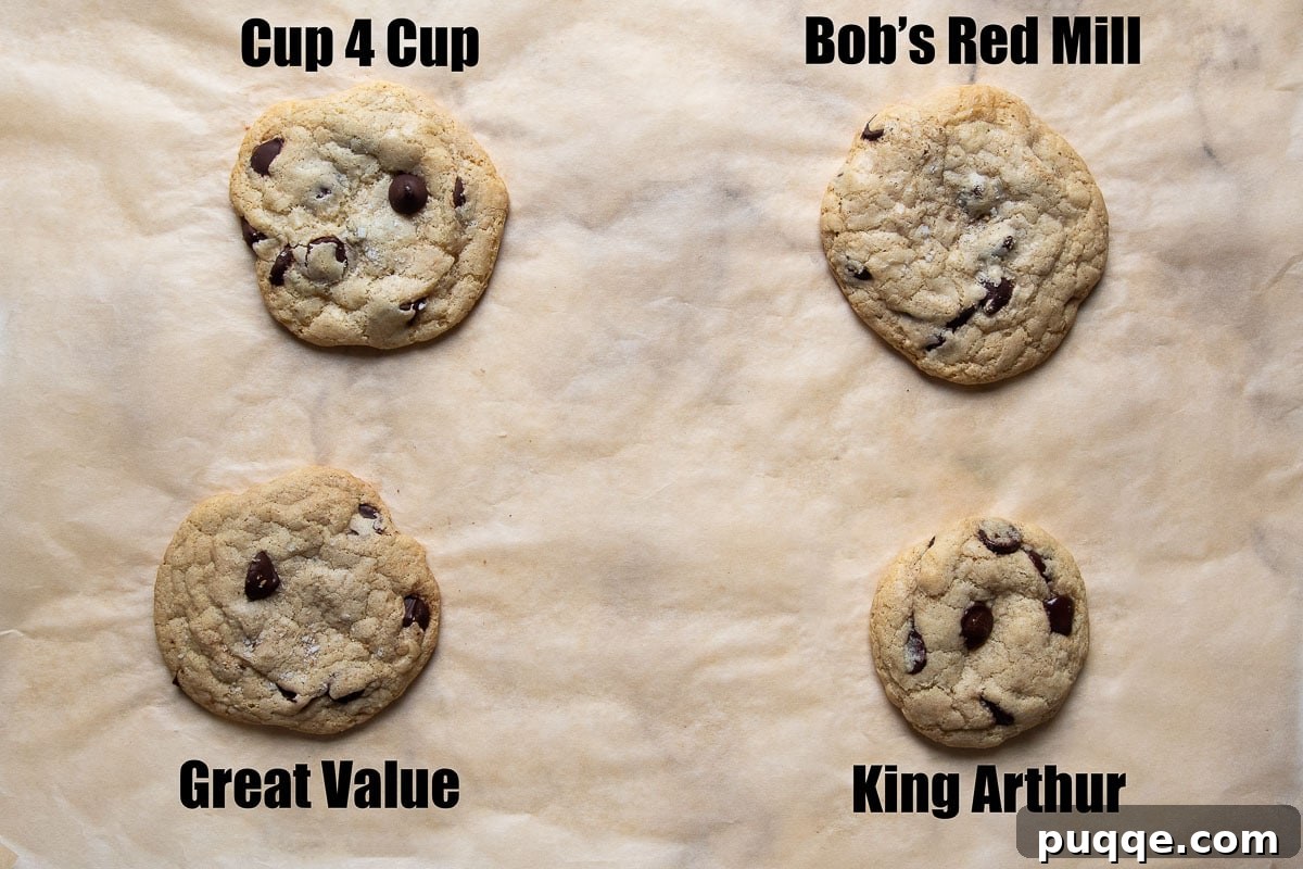 Mastering Gluten-Free Flours: A Comprehensive Guide 4 image showing samples of cookies baked with different gluten free flour