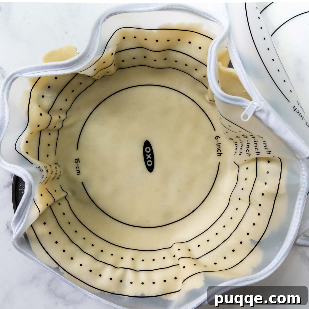 the dough in a pie plate.