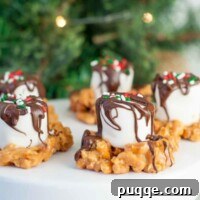 Salted Caramel Marshmallow Nests recipe are a quick, easy holiday treat. Pretzels are mixed with melted caramel and topped with a gooey marshmallow and drizzled chocolate. http://www.mamagourmand.com