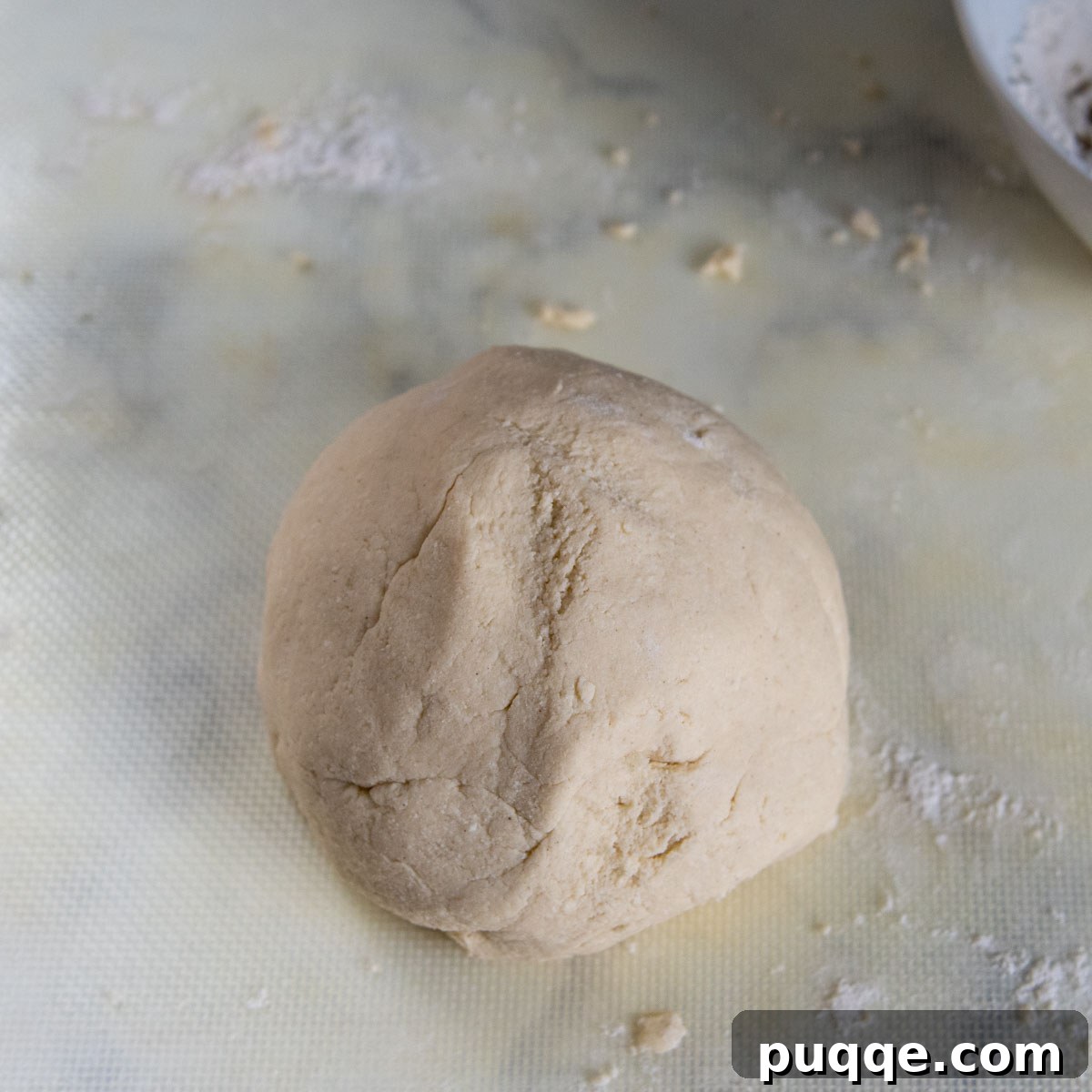 the dough shaped into a ball.
