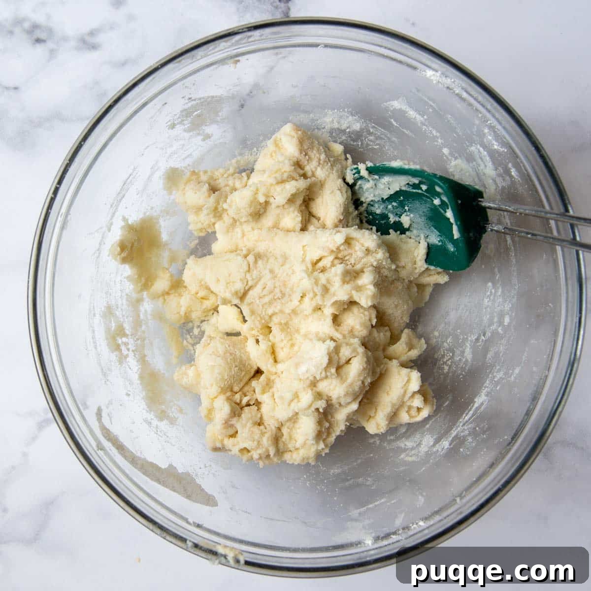 Easy Gluten Free Apple Cobbler with Fluffy Biscuit Topping 6 the cobbler topping in a glass bowl.