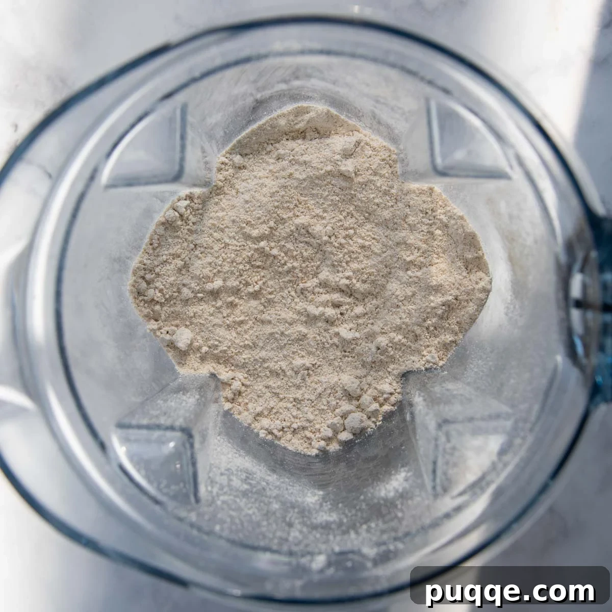 oat flour in a blender, finely ground and ready for mixing