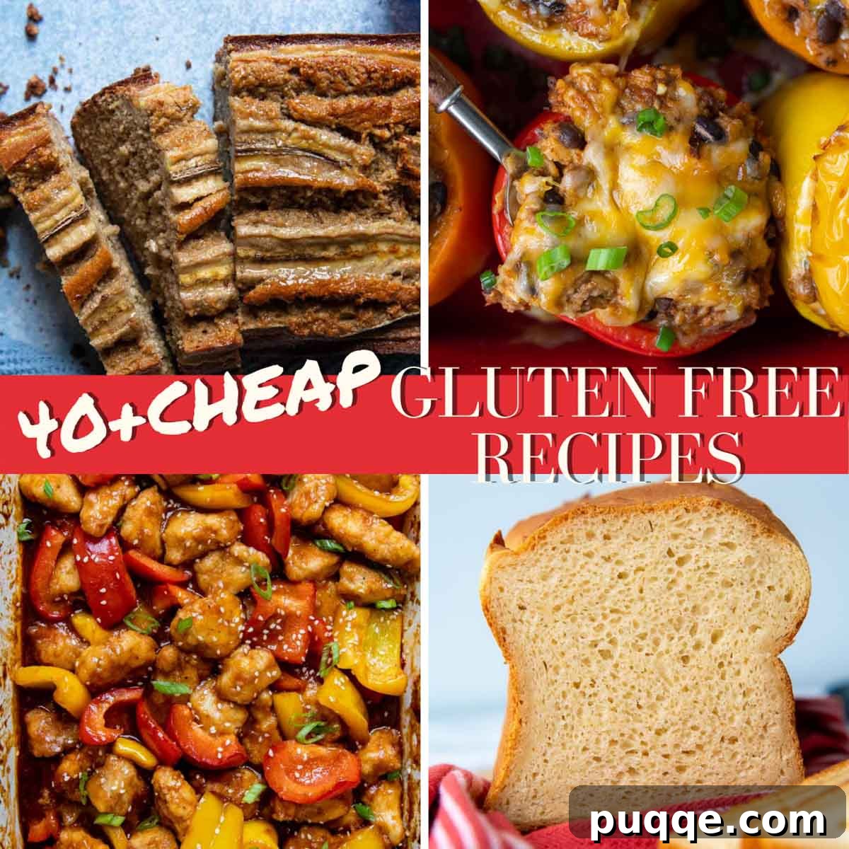 Wallet-Friendly Gluten-Free Meals: 40+ Easy Ideas 2 A vibrant collage showcasing various affordable gluten-free meals, snacks, and breakfast options.