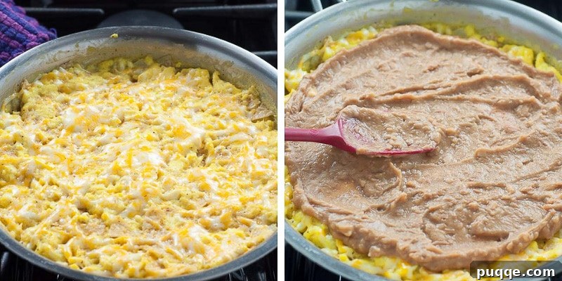 more images showing how to make a mexican frittata