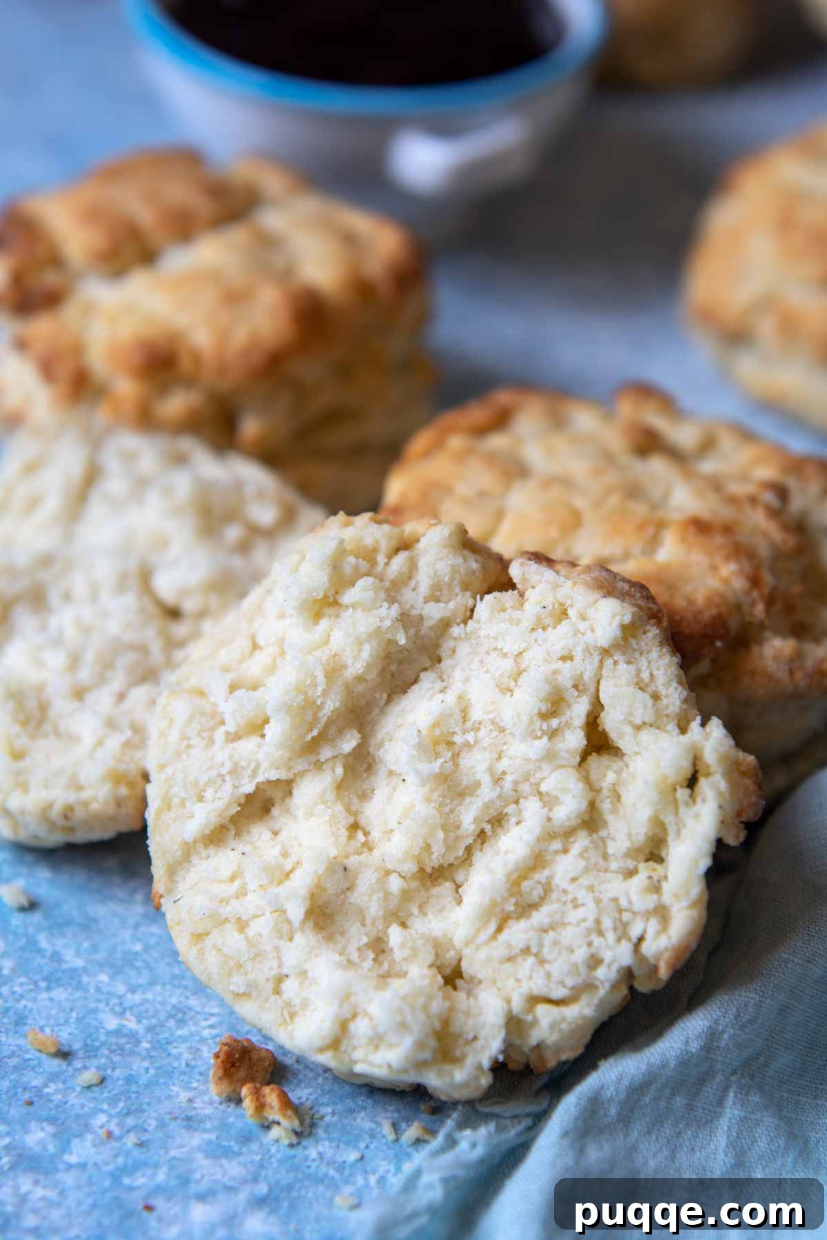 65 Must-Try Sides to Elevate Your Pulled Pork 6 a split open biscuit with jam behind it