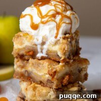 Caramel Apple Blondie Cheesecake Bars, a delicious dessert perfect for fall baking.