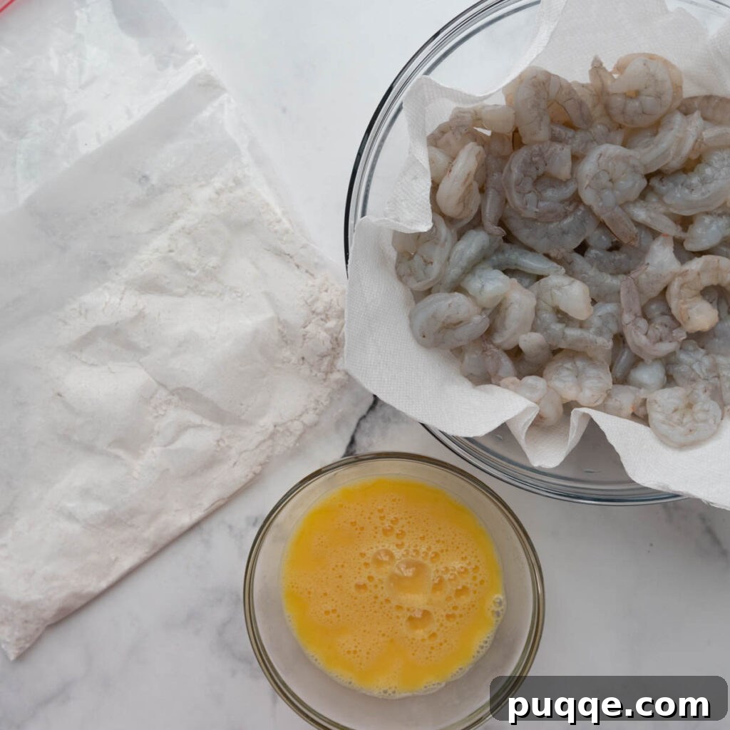 Golden Guilt-Free Coconut Shrimp: Oven or Air Fryer Crisp 3 The ingredients for gluten-free coconut shrimp laid out.