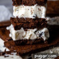 The Ultimate Gluten Free Ice Cream Sandwiches 11 A halved gluten-free ice cream sandwich revealing its creamy interior.