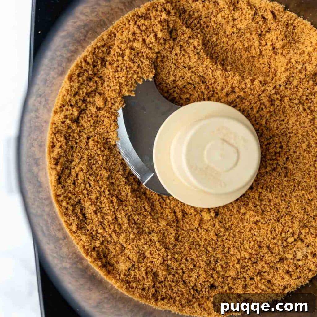 Quick Gluten Free Graham Cracker Crust Ready in 15 Minutes 7 graham cracker crumbs in a food processor.