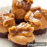 A close up shot of a plate of Easy Buckeye Turtles recipe