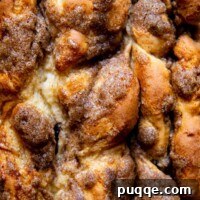 Close up of the top of bread with cinnamon swirl.