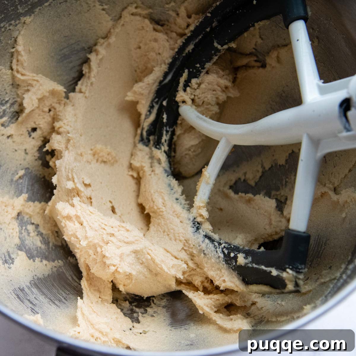 Creamy mixture of butter and sugars, a foundational step for gluten-free snickerdoodles.
