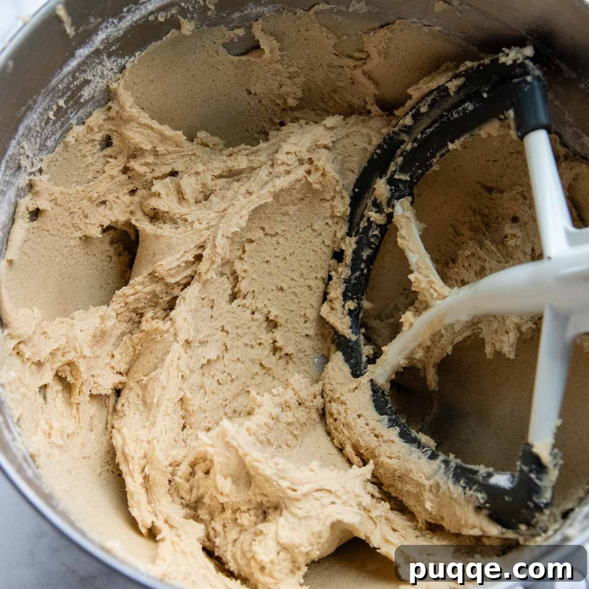 The perfectly mixed gluten-free snickerdoodle dough, ready for chilling.