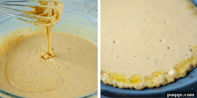Your Go-To 5-Ingredient Socca Flatbread 8 images showing how to make socca and fry it
