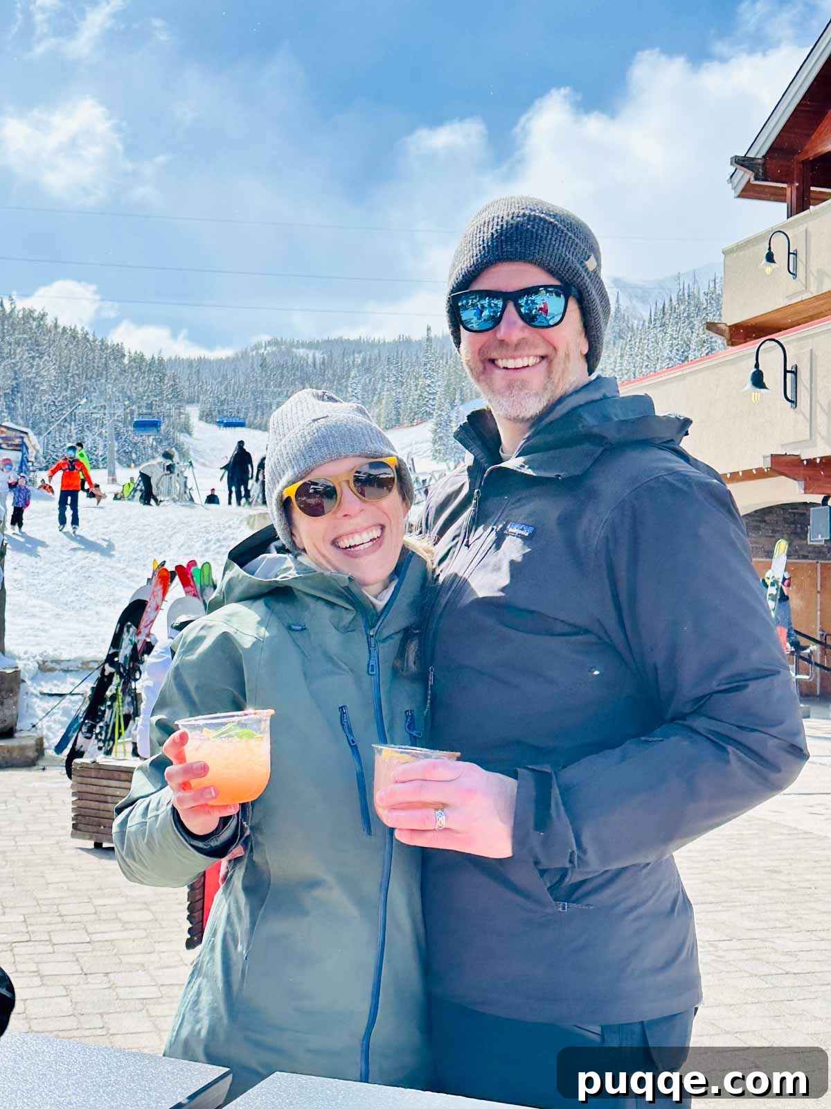 Big Sky Resort: The Ultimate Family Guide 6 Melissa Erdelac and her husband, Ryan, enjoying apres-ski cocktails at Big Sky, Montana.