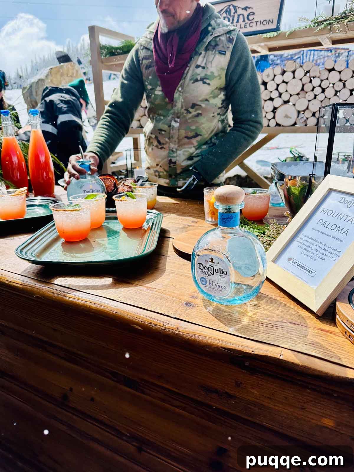 Big Sky Resort: The Ultimate Family Guide 7 Refreshing Palomas served on a tray, a complimentary treat at Big Sky Mountain Village.