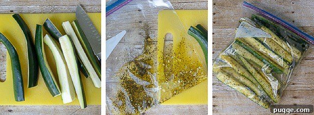 Summer's Best Grilled Zucchini and Squash 3 a photo collage showing how to make the grilled zucchini with a marinade.