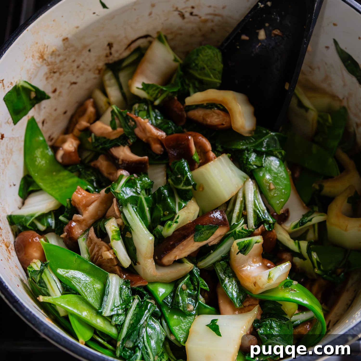 Quick & Creamy Gluten-Free Coconut Ramen Bliss 5 Pot of ramen green ingredients.