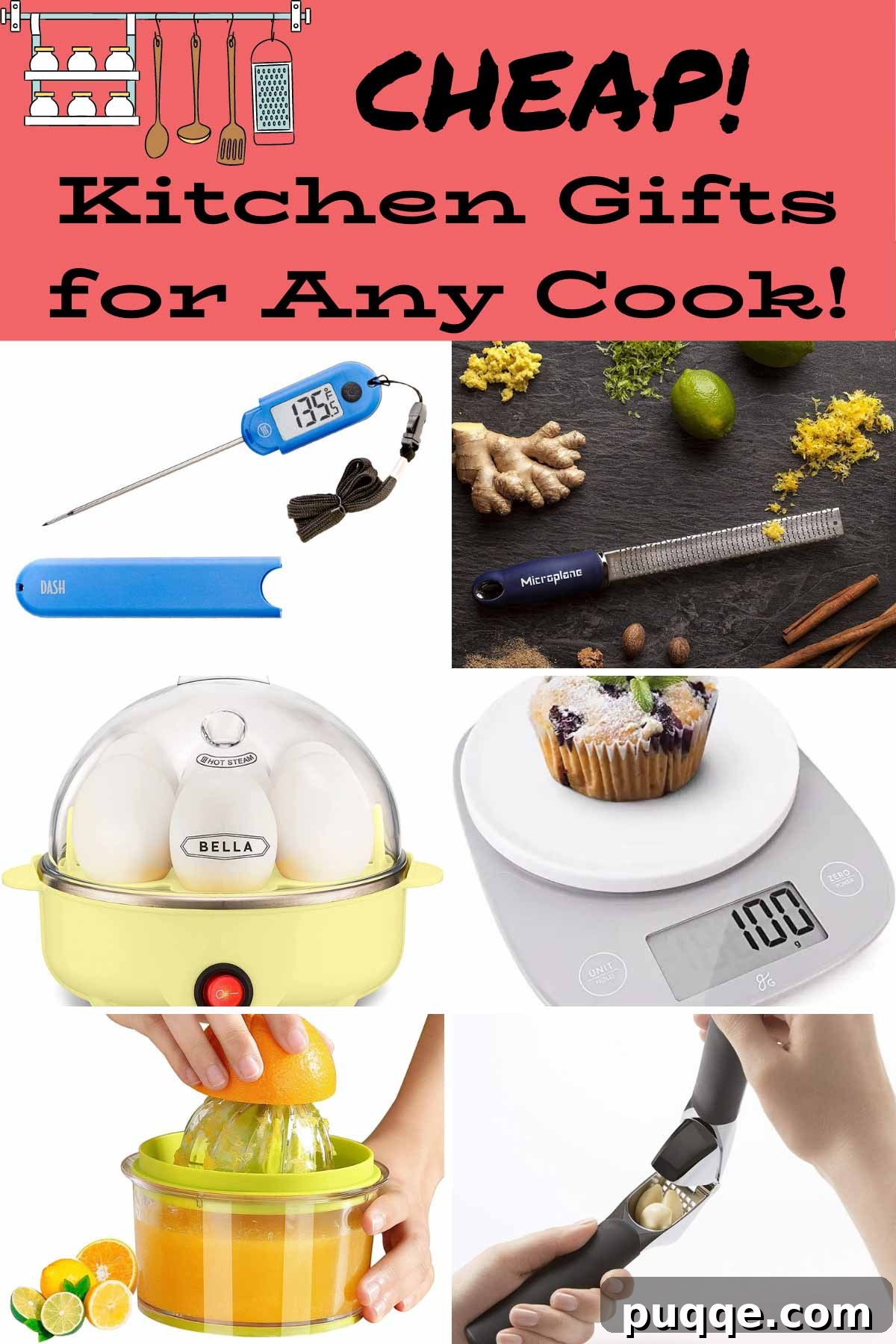 collage of cheap kitchen gifts