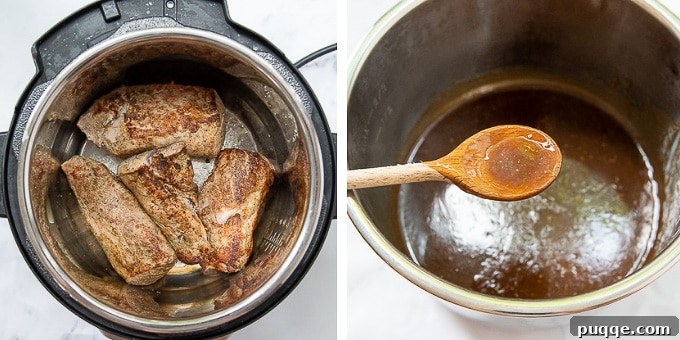 images showing how to make instant pot pork tenderloin