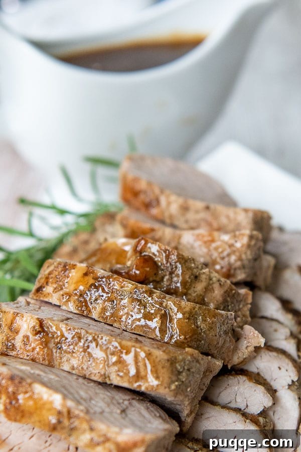 close up of shot of sliced pieces of pork tenderloin