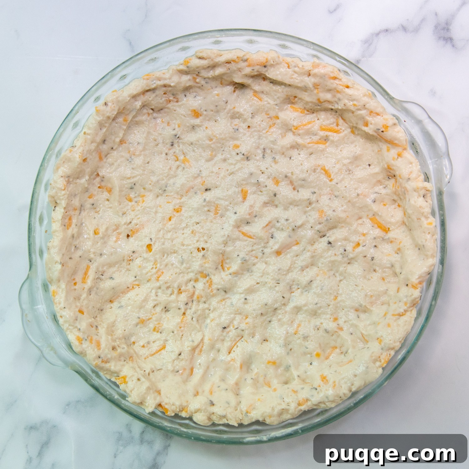 Easy Bisquick Tomato Pie 7 The prepared Bisquick dough pressed into a pie pan, ready for the filling.