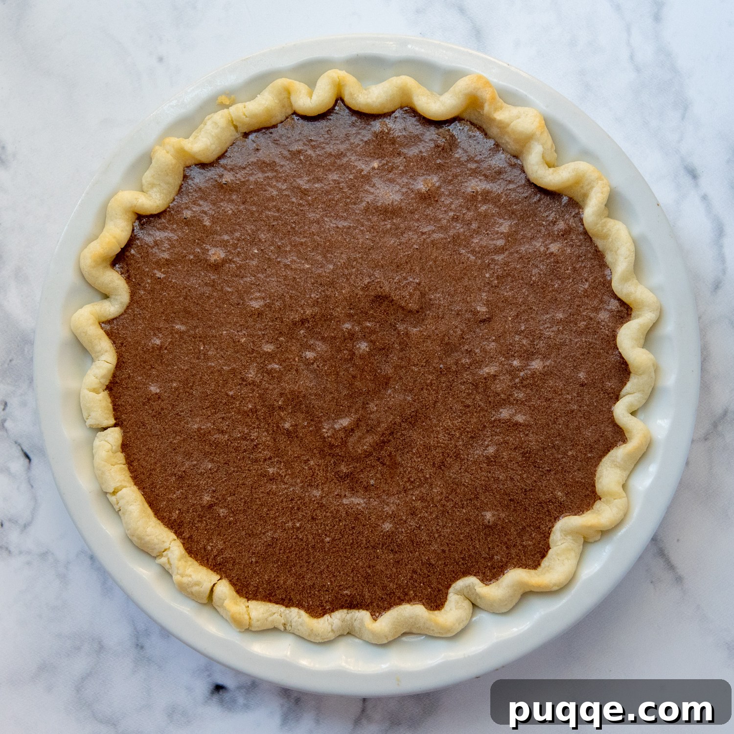 Decadent Southern Chocolate Chess Pie 5 the pie after baking.