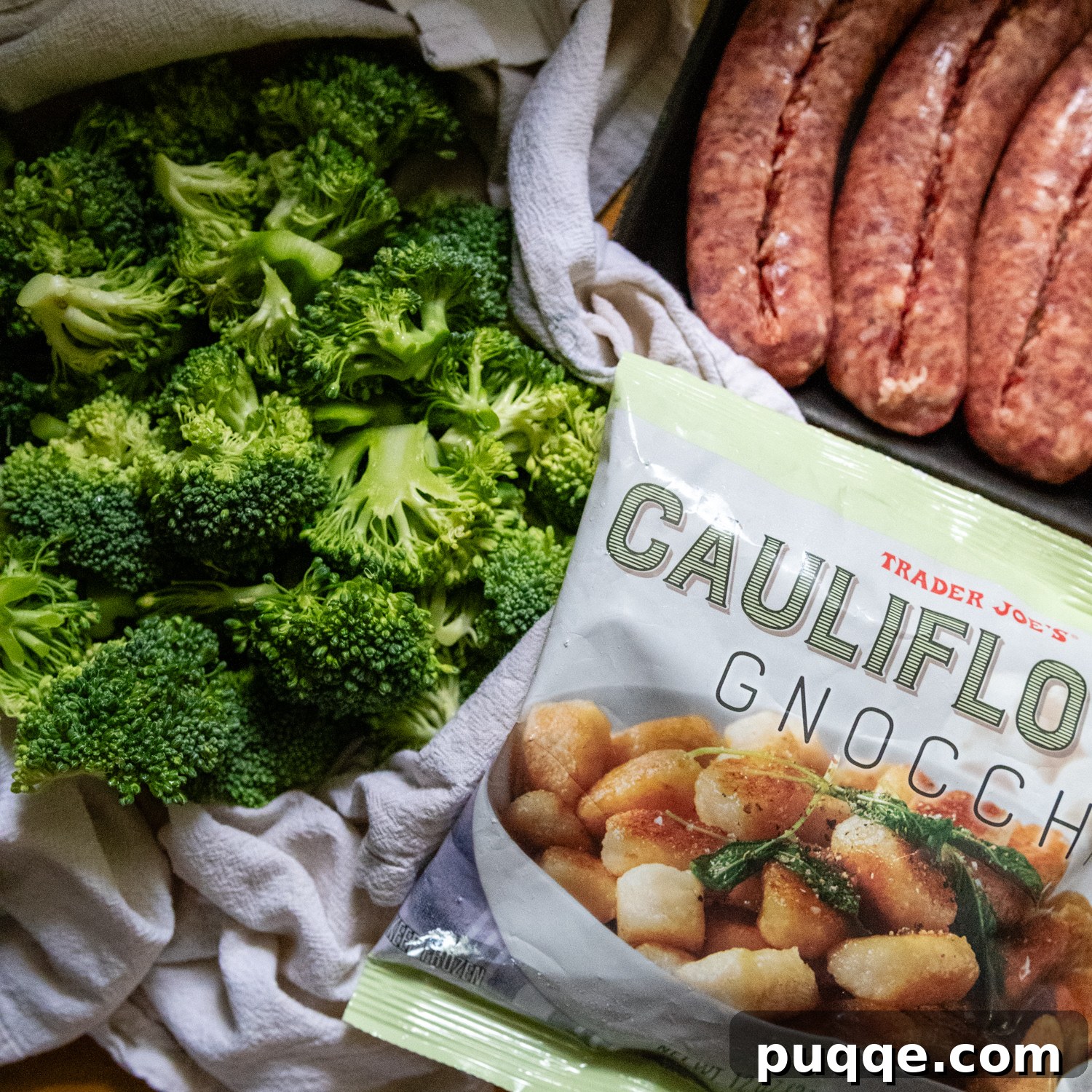 Roasted Gnocchi Sausage & Broccoli Sheet Pan Supper 3 Picture of the simple ingredients.